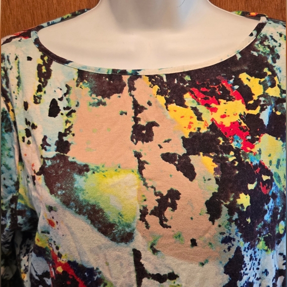 Peck & Peck Watercolor Abstract SUPER CUTE Women's Top SzPXL - Picture 4 of 6